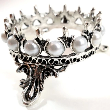 Brush Holder Crown Antique Silver - поставка за четка